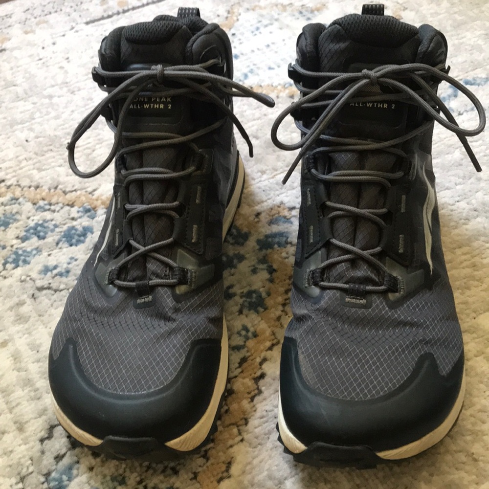 Altra Lone Peak Mid All Weather Trail Boots (Waterproof)-Black/Dark Grey-Mens 11